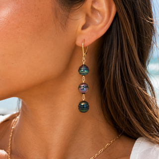 Koi Peacock Tahitian Pearl Earring
