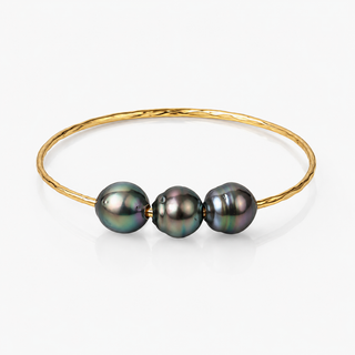 Peacock Triple Tahitian Pearl Bangle