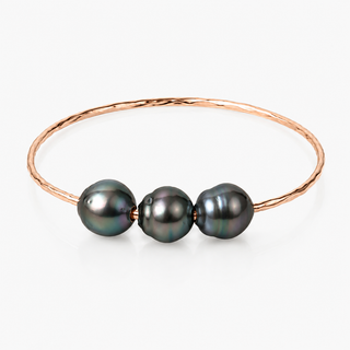 Peacock Triple Tahitian Pearl Bangle