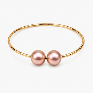 Double Pink Pearl Bangle