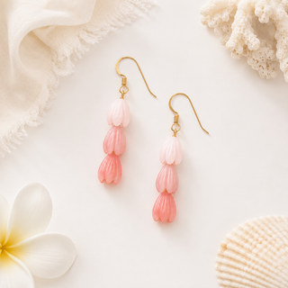 Triple Pink Pikake Earrings
