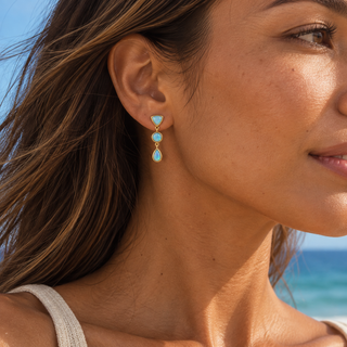 Trio Opal Stud Earrings