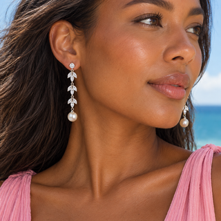 Jess Pearl Wedding Earrings
