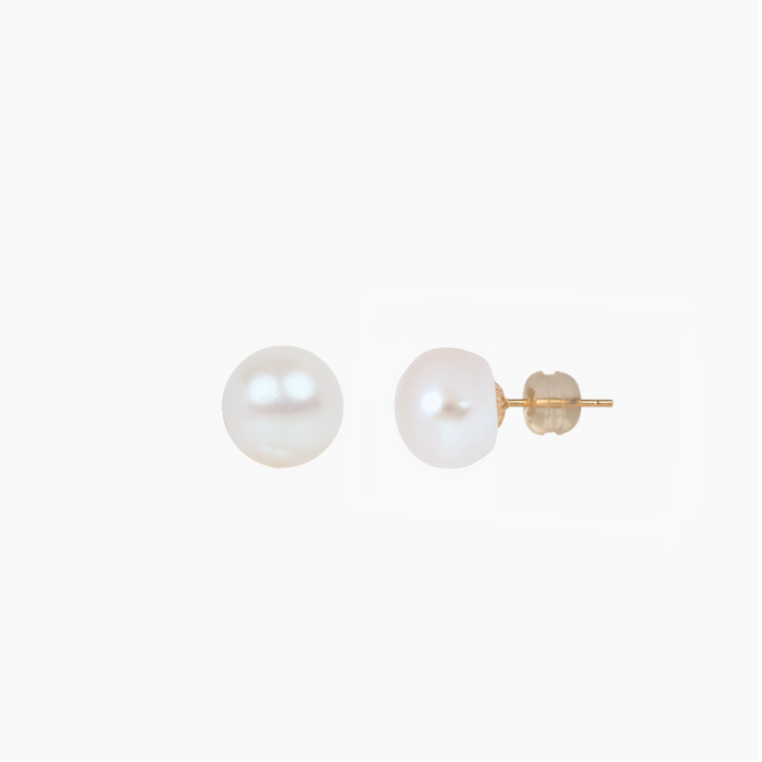Large White Pearl Stud Earring