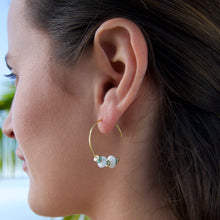 画像をギャラリービューアに読み込む, Sea Glass &amp; Puka Shell Hoop Earrings