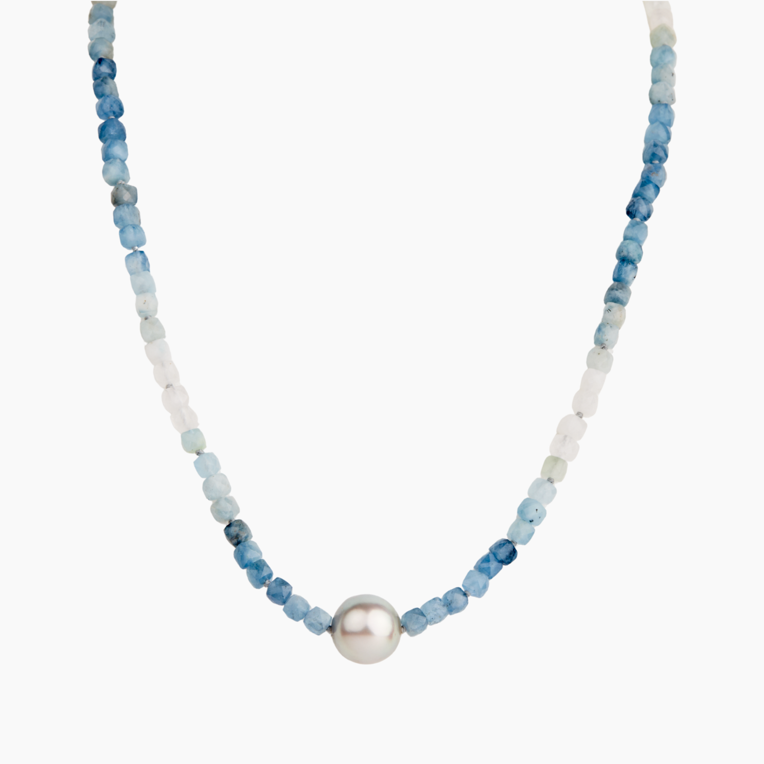 Manini Ombré Aquamarine Tahitian Pearl Necklace