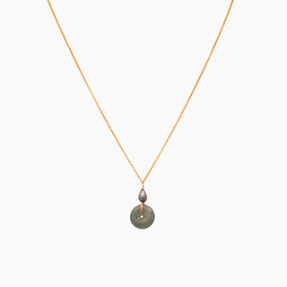 Jade necklace on gold chain