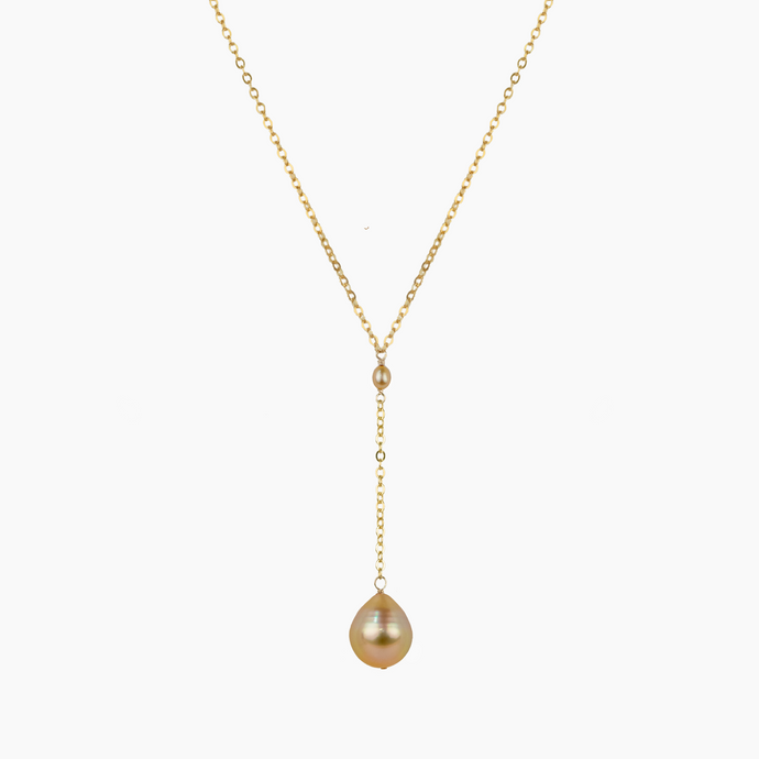 Galaxy Y Golden Pearl Necklace