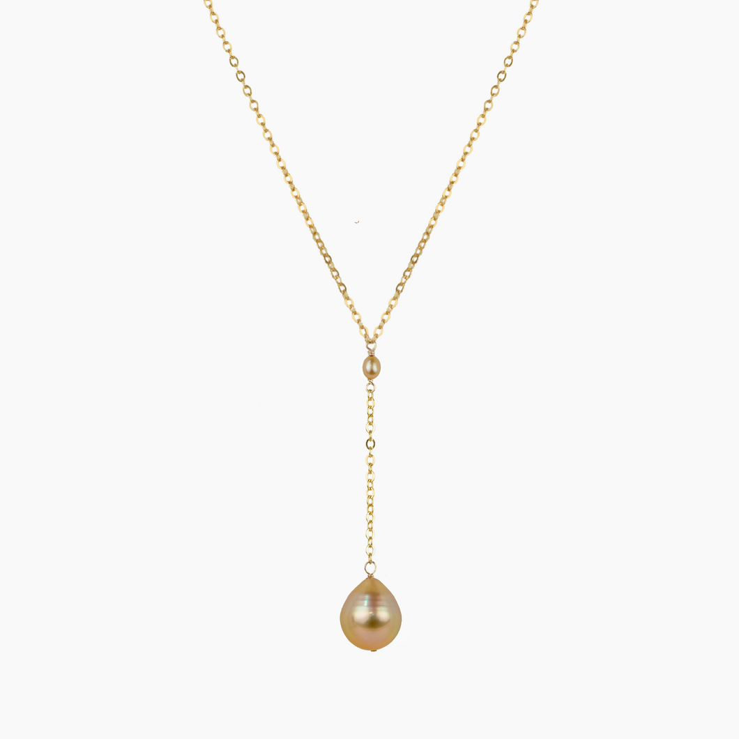 Galaxy Y Golden Pearl Necklace
