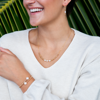 Maren White Keshi Pearl Necklace