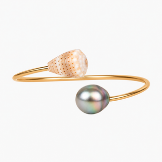 Tahitian Pearl & Cone Shell Cuff