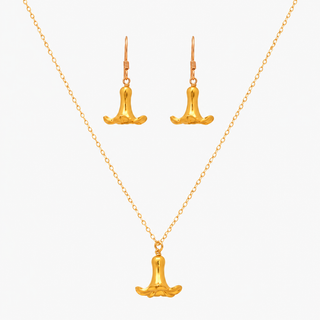 Single Puakenikeni Necklace & Earrings Set