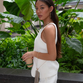 Crossbody White Pearl Phone Strap