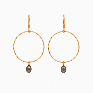 Tahitian Keshi Pearl Hoop Earring