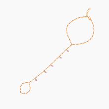 Load image into Gallery viewer, Pink pearl hand chain with ring and bracelet, handcrafted in Hawaii