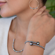 画像をギャラリービューアに読み込む, Hematite Tahitian Pearl Coil Bracelet