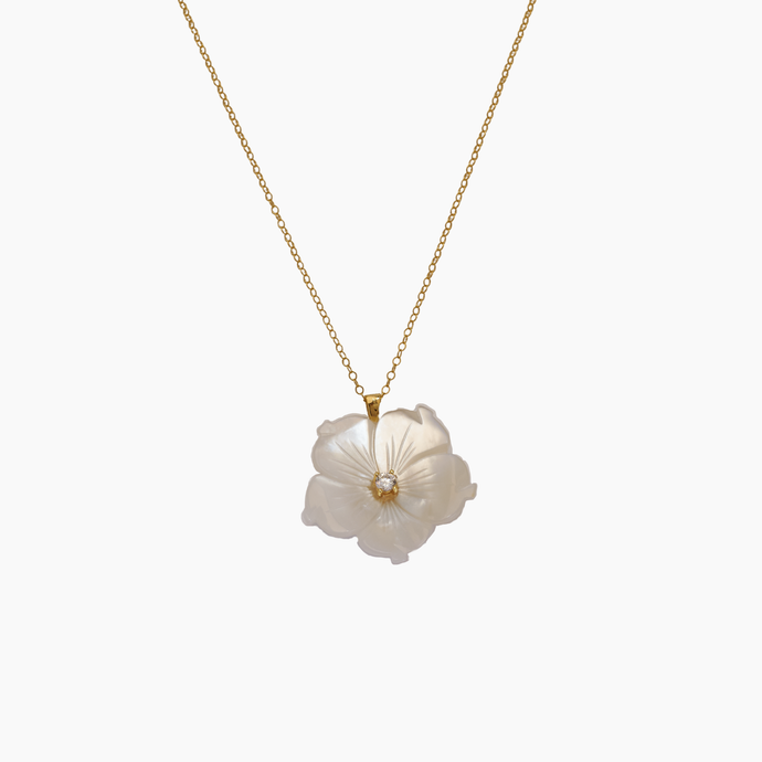 Hibiscus Mother of Pearl Necklace