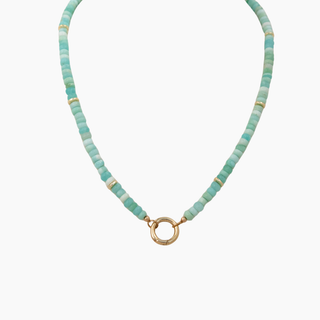 Blue Opal Charm Necklace