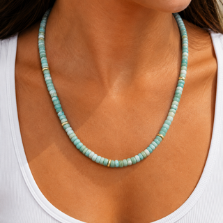 Blue Opal Charm Necklace