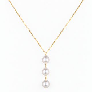 Ekolu White Pearl Y Necklace