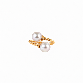 Beverly White Pearl Bypass Ring