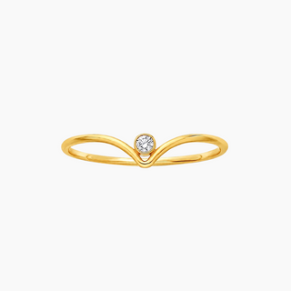 Chevron CZ Ring