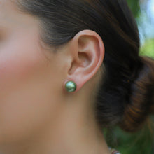 Load image into Gallery viewer, Pistachio Tahitian Pearl Studs