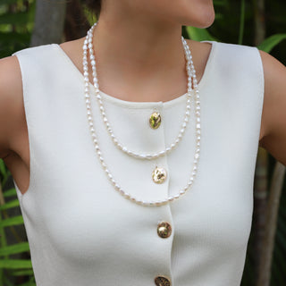 Luxury Natural White Keshi Pearl Phone Strap