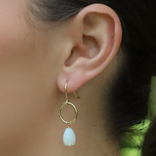 Load image into Gallery viewer, White Pikake Hoop Earrings