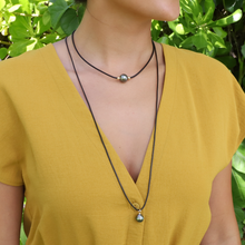 Load image into Gallery viewer, Bond Cord Tahitian Pearl Leather Necklace