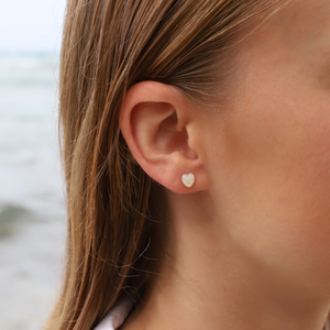 Mother of Pearl Heart Studs