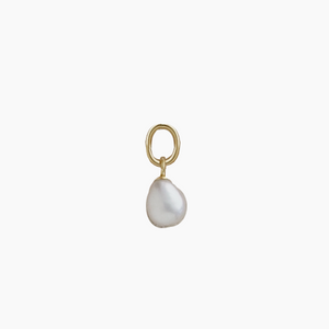White Keshi Pearl Charm