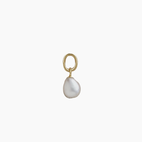 White Keshi Pearl Charm
