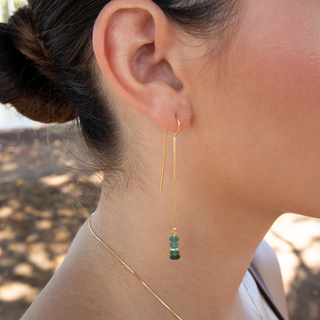 Sea Glass Threader Earrings