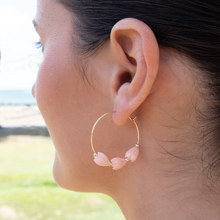 画像をギャラリービューアに読み込む, Flora Pink Pikake Hoop Earrings