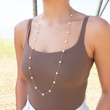 Load image into Gallery viewer, Long White Pearl Necklace