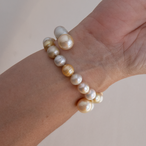 Golden South Sea Pearl Coil Bracelet