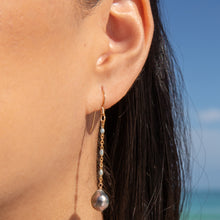 Load image into Gallery viewer, Chambray Tahitian Pearl Earrings