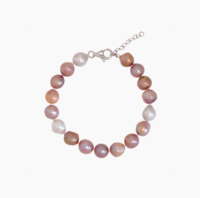 Multicolor Pink Pearl Knotted Bracelet