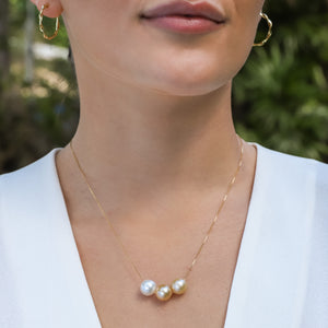 Multicolor Golden South Sea Pearl Necklace