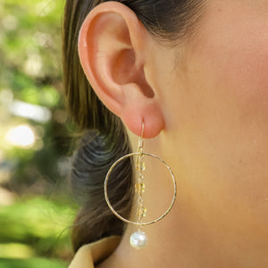 Mariko Citrine Pearl Earrings