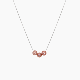 Lorelei Triple Pink Pearl Floating Necklace
