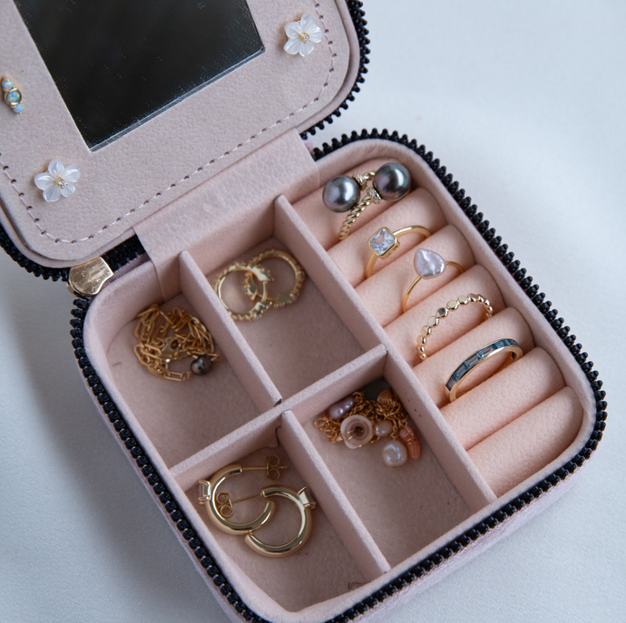 Pink Jewelry Travel Case