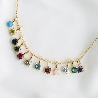 birthstone charms in gold