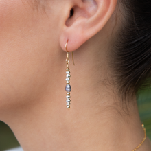 画像をギャラリービューアに読み込む, マリコ アクアマリン タヒチアンパール フープイヤリング