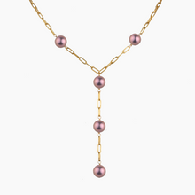 Load image into Gallery viewer, Kelly Pink Pearl Y Necklace