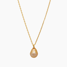 Load image into Gallery viewer, Golden South Sea Pearl necklace long with gold chain