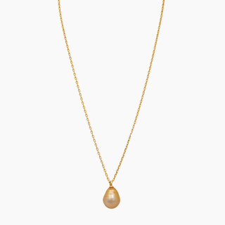 Golden South Sea Pearl necklace long with gold chain