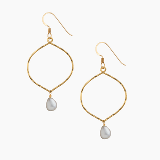Lotus White Keshi Pearl Earrings