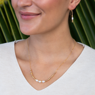 Maren White Keshi Pearl Necklace